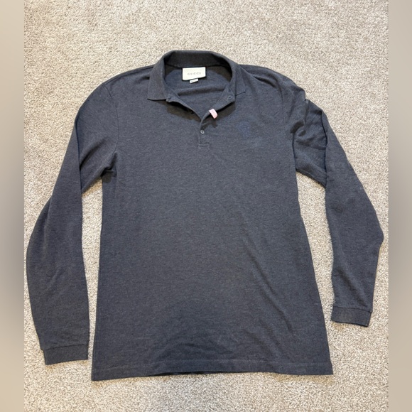Gucci Other - Gucci‎ Mens Grey Long Sleeve Quarter Button Polo XXL